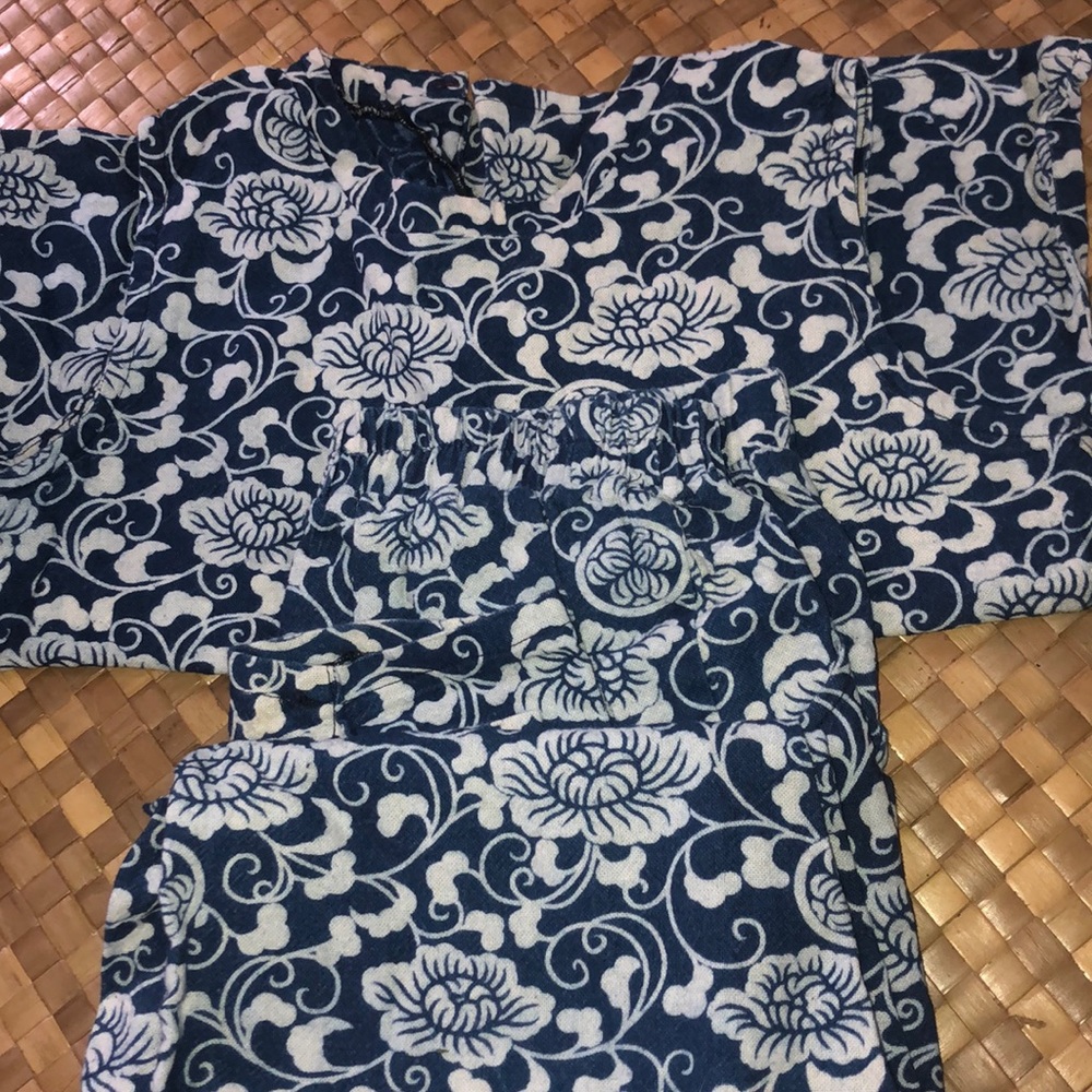 asian print tank and pant set